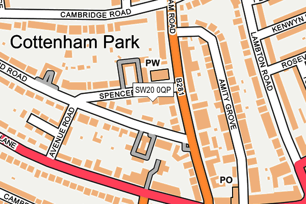 SW20 0QP map - OS OpenMap – Local (Ordnance Survey)