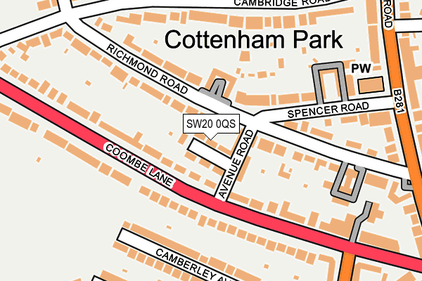 SW20 0QS map - OS OpenMap – Local (Ordnance Survey)