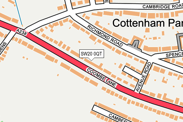 SW20 0QT map - OS OpenMap – Local (Ordnance Survey)