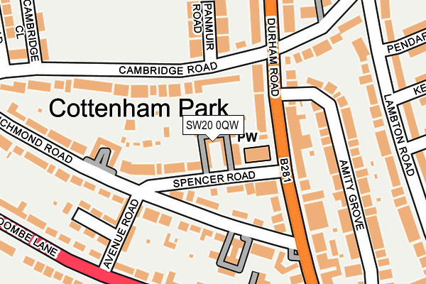 SW20 0QW map - OS OpenMap – Local (Ordnance Survey)