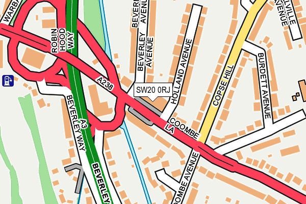 SW20 0RJ map - OS OpenMap – Local (Ordnance Survey)