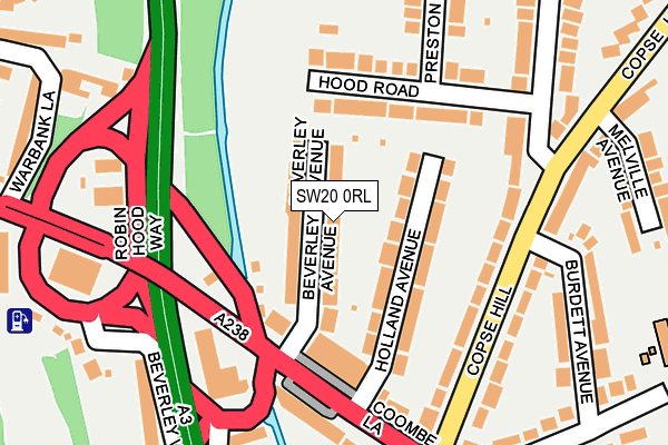 SW20 0RL map - OS OpenMap – Local (Ordnance Survey)
