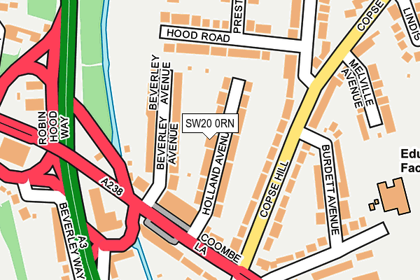 SW20 0RN map - OS OpenMap – Local (Ordnance Survey)
