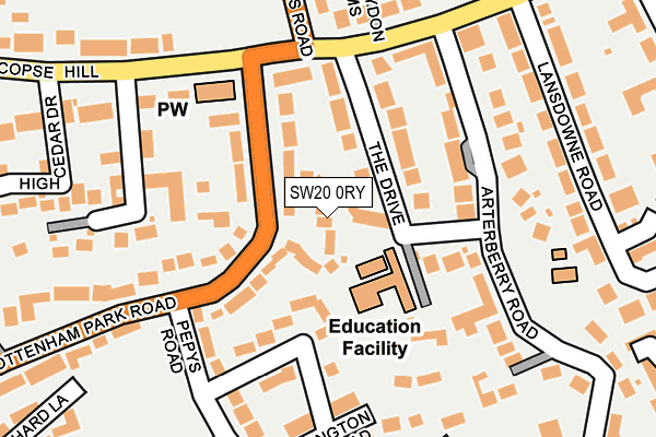 SW20 0RY map - OS OpenMap – Local (Ordnance Survey)