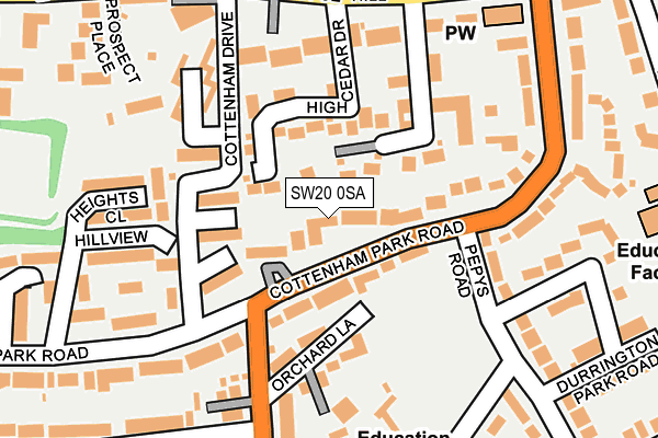 SW20 0SA map - OS OpenMap – Local (Ordnance Survey)