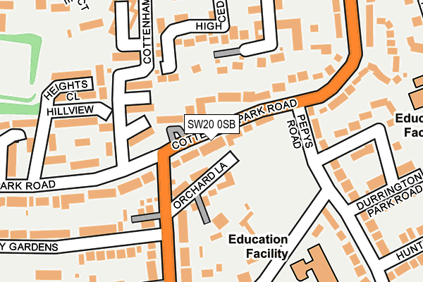 SW20 0SB map - OS OpenMap – Local (Ordnance Survey)