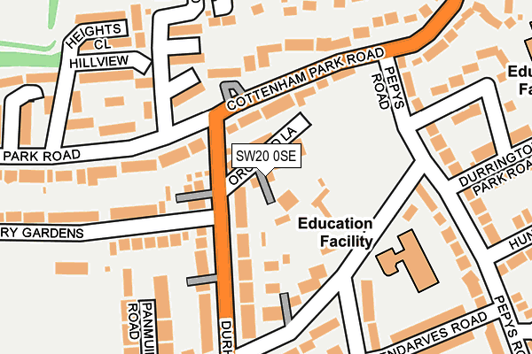 SW20 0SE map - OS OpenMap – Local (Ordnance Survey)