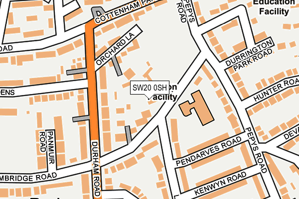 SW20 0SH map - OS OpenMap – Local (Ordnance Survey)