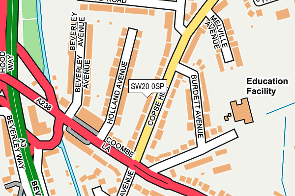 SW20 0SP map - OS OpenMap – Local (Ordnance Survey)