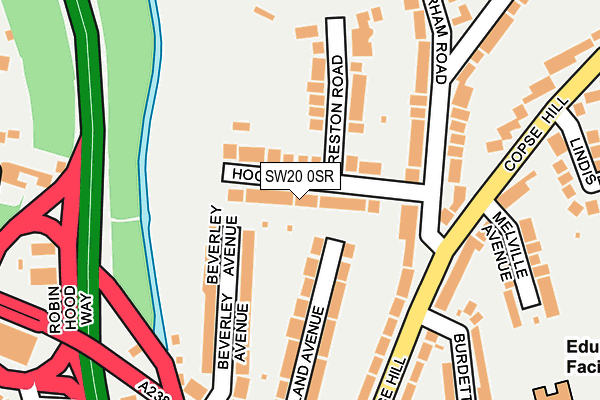 SW20 0SR map - OS OpenMap – Local (Ordnance Survey)