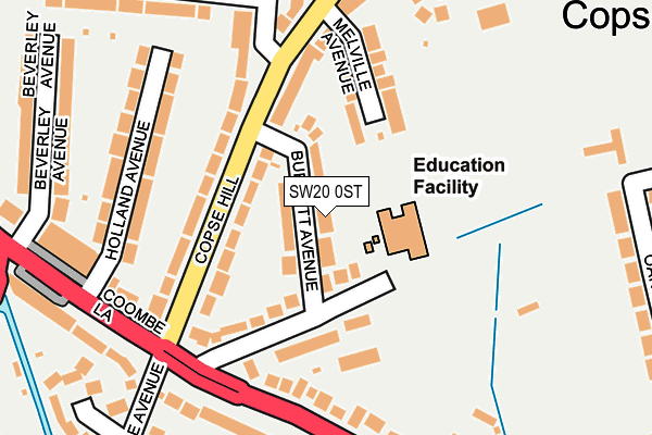 SW20 0ST map - OS OpenMap – Local (Ordnance Survey)