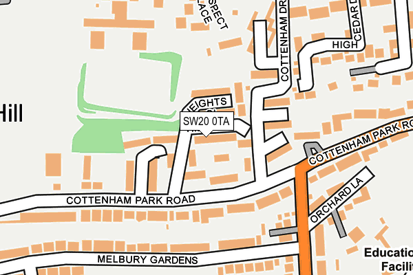 SW20 0TA map - OS OpenMap – Local (Ordnance Survey)