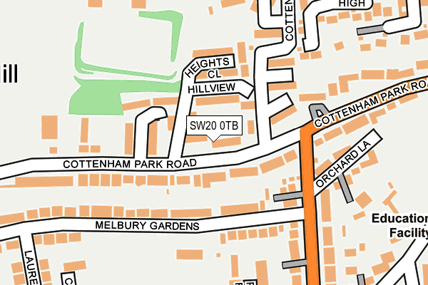 SW20 0TB map - OS OpenMap – Local (Ordnance Survey)