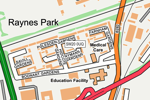 SW20 0UQ map - OS OpenMap – Local (Ordnance Survey)