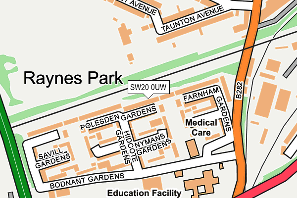 SW20 0UW map - OS OpenMap – Local (Ordnance Survey)