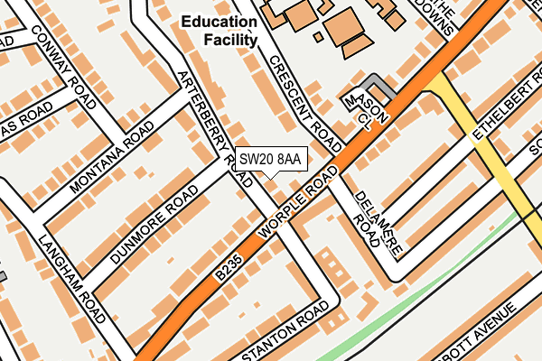 SW20 8AA map - OS OpenMap – Local (Ordnance Survey)