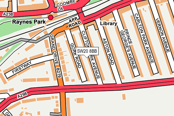 SW20 8BB map - OS OpenMap – Local (Ordnance Survey)