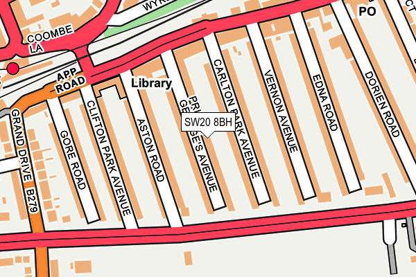 SW20 8BH map - OS OpenMap – Local (Ordnance Survey)