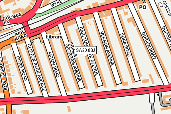 SW20 8BJ map - OS OpenMap – Local (Ordnance Survey)