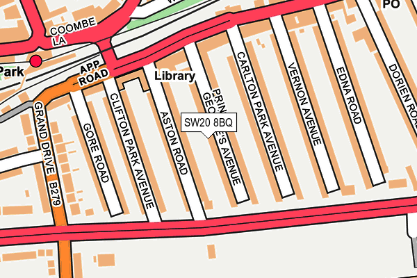 SW20 8BQ map - OS OpenMap – Local (Ordnance Survey)