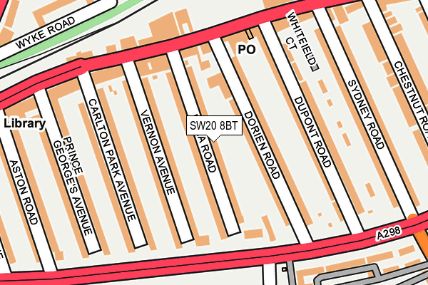 SW20 8BT map - OS OpenMap – Local (Ordnance Survey)