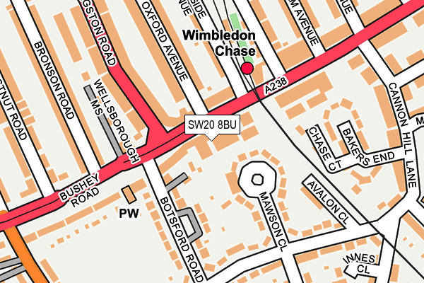 SW20 8BU map - OS OpenMap – Local (Ordnance Survey)