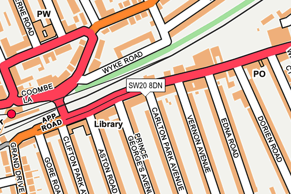 SW20 8DN map - OS OpenMap – Local (Ordnance Survey)