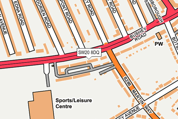 SW20 8DQ map - OS OpenMap – Local (Ordnance Survey)