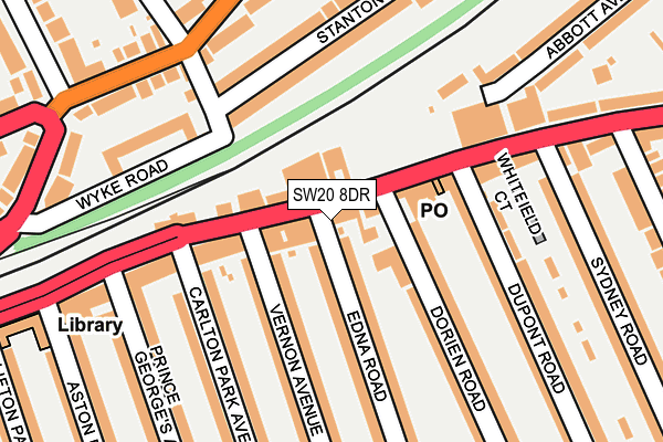 SW20 8DR map - OS OpenMap – Local (Ordnance Survey)