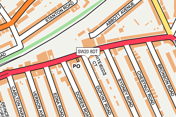 SW20 8DT map - OS OpenMap – Local (Ordnance Survey)