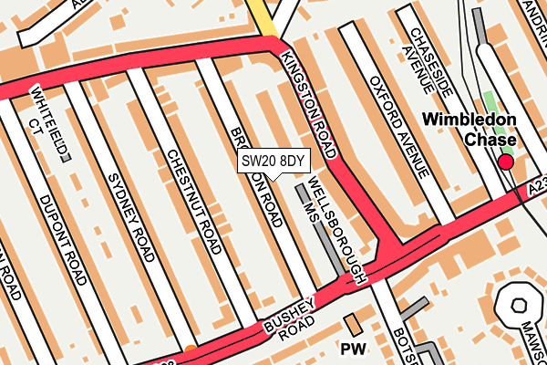 SW20 8DY map - OS OpenMap – Local (Ordnance Survey)