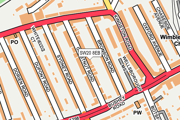 SW20 8EB map - OS OpenMap – Local (Ordnance Survey)