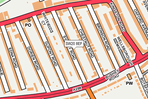 SW20 8EF map - OS OpenMap – Local (Ordnance Survey)