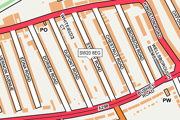 SW20 8EG map - OS OpenMap – Local (Ordnance Survey)