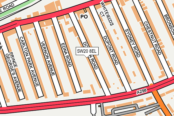 SW20 8EL map - OS OpenMap – Local (Ordnance Survey)