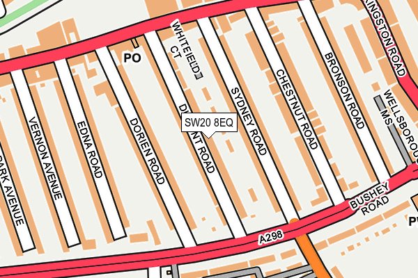 SW20 8EQ map - OS OpenMap – Local (Ordnance Survey)