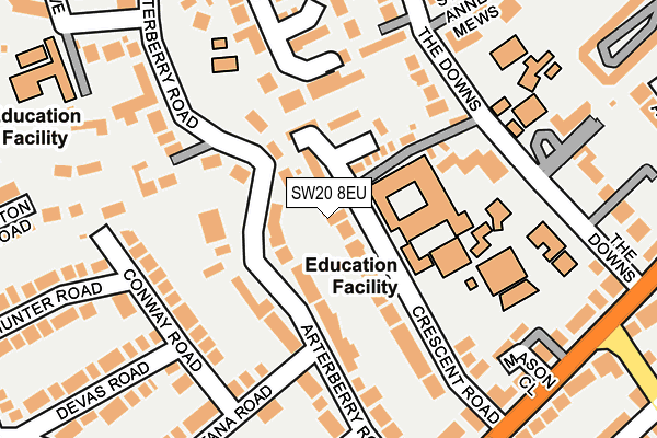 SW20 8EU map - OS OpenMap – Local (Ordnance Survey)