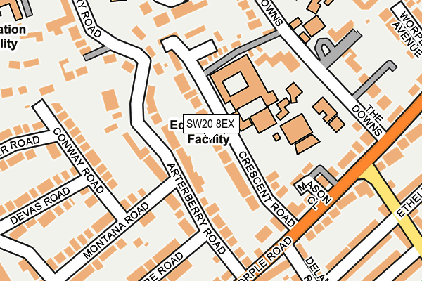 SW20 8EX map - OS OpenMap – Local (Ordnance Survey)