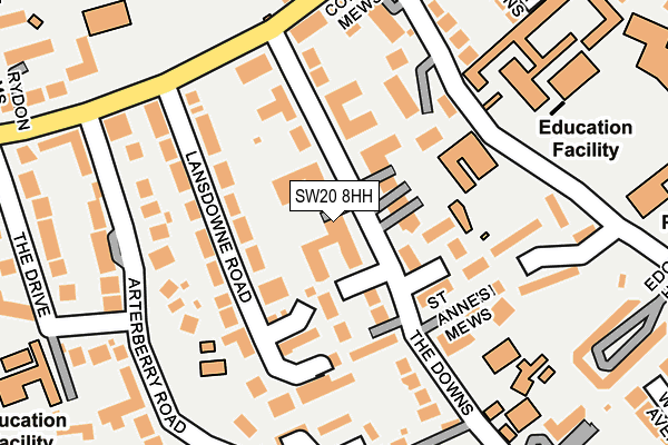 SW20 8HH map - OS OpenMap – Local (Ordnance Survey)