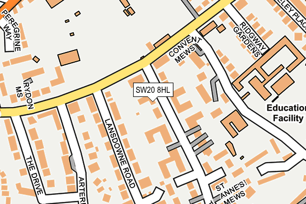 SW20 8HL map - OS OpenMap – Local (Ordnance Survey)