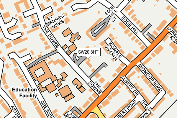 SW20 8HT map - OS OpenMap – Local (Ordnance Survey)