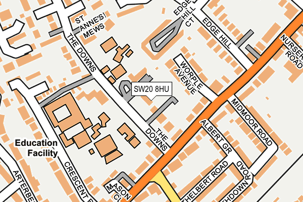 SW20 8HU map - OS OpenMap – Local (Ordnance Survey)