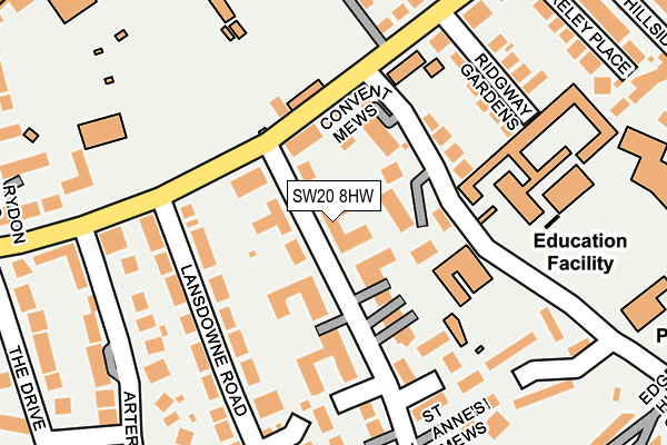SW20 8HW map - OS OpenMap – Local (Ordnance Survey)