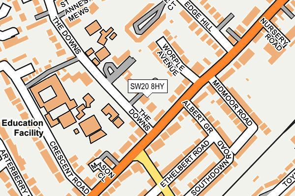 SW20 8HY map - OS OpenMap – Local (Ordnance Survey)