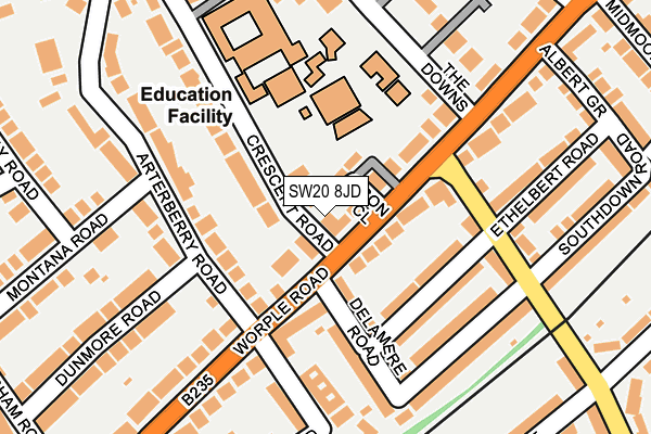 SW20 8JD map - OS OpenMap – Local (Ordnance Survey)
