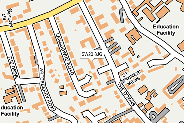 SW20 8JG map - OS OpenMap – Local (Ordnance Survey)
