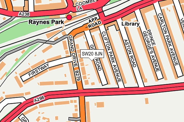 SW20 8JN map - OS OpenMap – Local (Ordnance Survey)