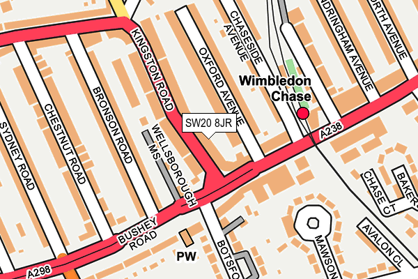 SW20 8JR map - OS OpenMap – Local (Ordnance Survey)