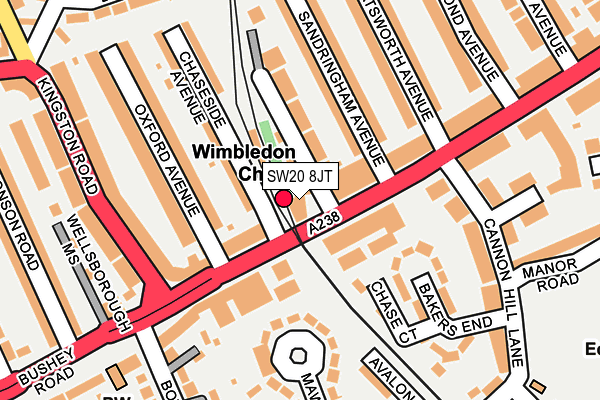 SW20 8JT map - OS OpenMap – Local (Ordnance Survey)