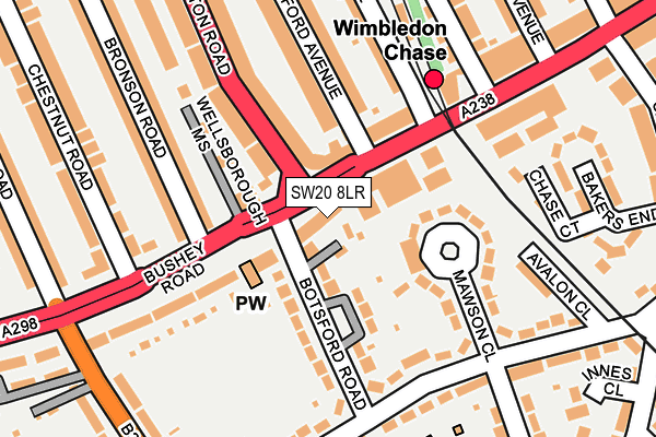 SW20 8LR map - OS OpenMap – Local (Ordnance Survey)